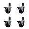Service Caster 3.5'' Soft Rubber Swivel 1-5/8'' Expanding Stem Caster Set with Brake, 4PK SCC-EX20S3514-SRS-PLB-158-4 - alternate 1